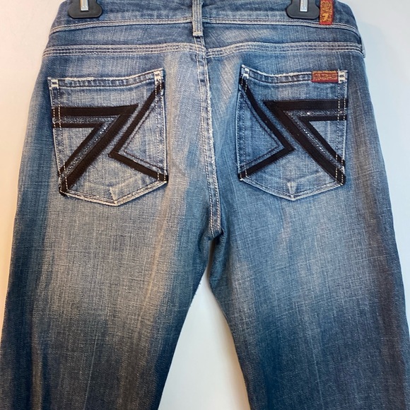 7 For All Mankind Vintage Original Crystal Logo CottonStretch Jeans NeverUsed - Picture 2 of 16